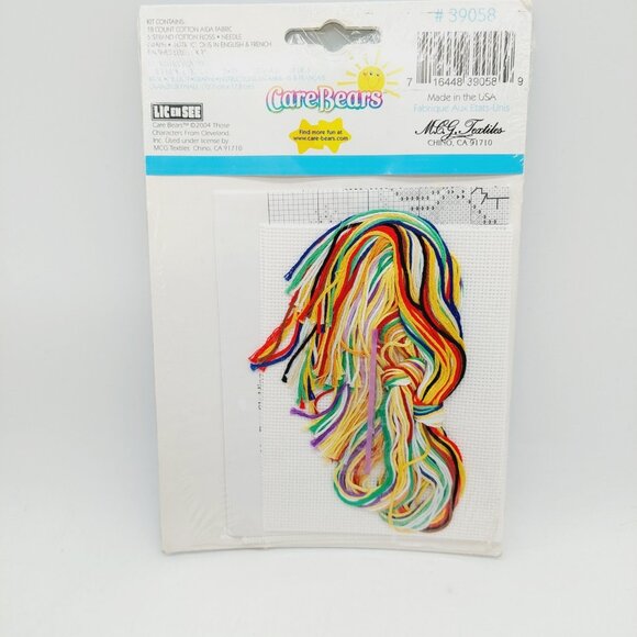 Care Bears Counted Cross Stitch Kit Funshine Bear Sledding 5x7 - Picture 3 of 5